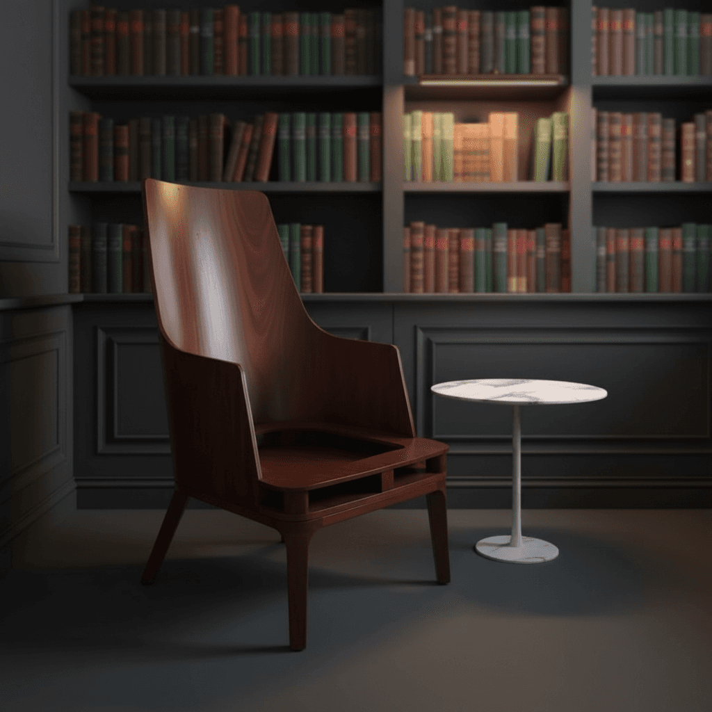 Solid Mahogany Reading Chair variant 2